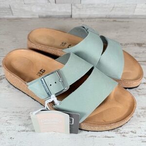 BIRKENSTOCK PAPILLIO ALMINA NUBUCK LEATHER SANDALS PURE SAGE SZ 40/US 9-9.5 NEW
